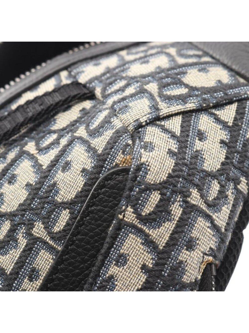 Dior Waist Bag Scarab Black Navy Canvas Leather Beige - Picture 6 of 7